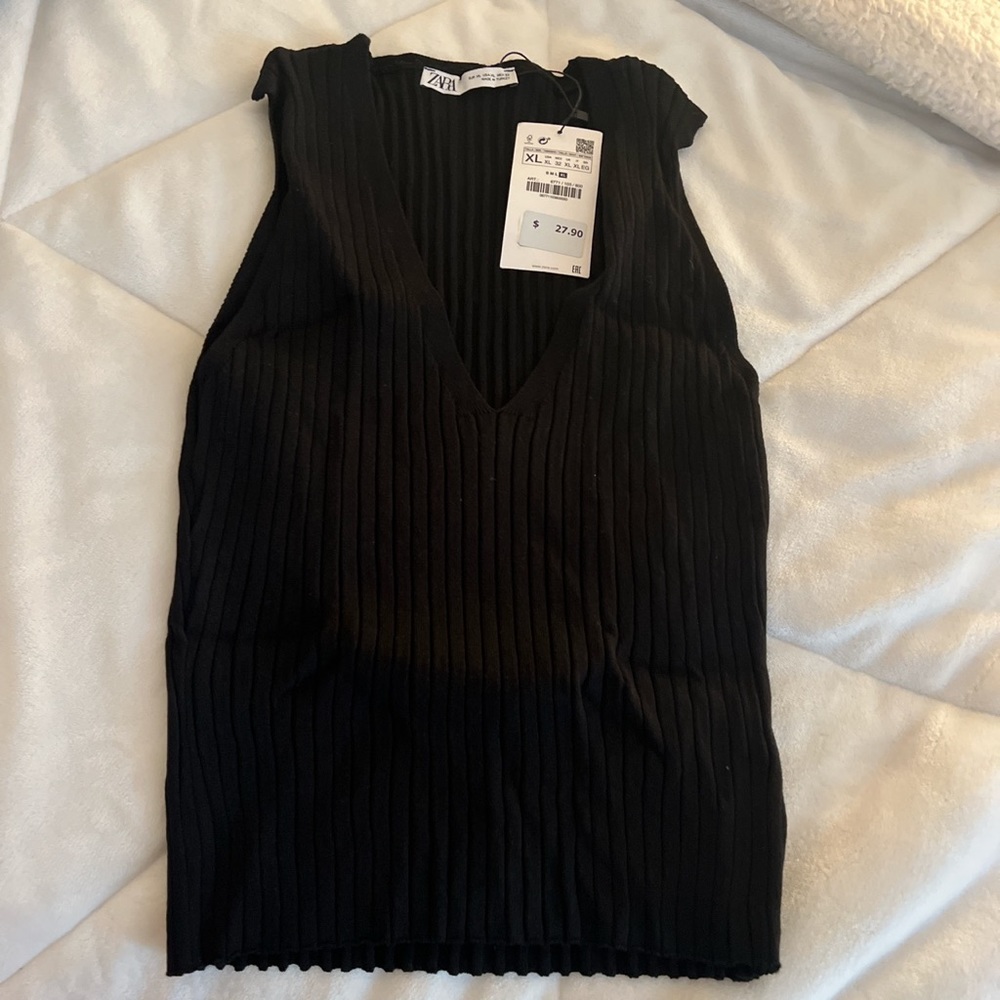 H&M Ribbed top in Black